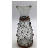 Vintage Glass Demijohn Carafe – 1/2 Liter Embossed with Netting