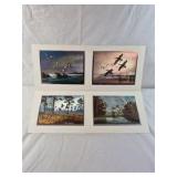 Matted Wildlife Prints – Duck Flock Scenes in Marsh and Woodland Settings