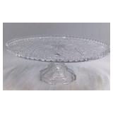 Vintage Crystal Cake Stand – Starburst and Hobstar Pattern