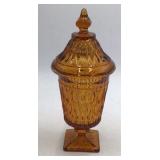 Vintage Amber Glass Lidded Urn