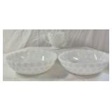 Vintage Hobnail Opalescent Glass Bowls – Ruffled Rim Design
