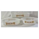 Vintage Fire King Milk Glass Bakeware – Golden Wheat Pattern