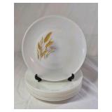 Vintage Fire King Milk Glass Plates – Golden Wheat Pattern