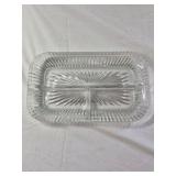 Vintage Pressed Glass Divided Relish Tray – Starburst Pattern
