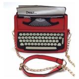 Typewriter Novelty Crossbody Bag – Red with Keyboard Design
