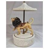 Vintage Quon-Quon Music Box Dancer – Lion Carousel Figurine