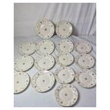 Vintage Porcelain Dinner Plates – Rambler Rose Pattern with Pink Floral Centers