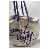 Vintage Canvas Tote Bag – Bon Voyage with Anchor Design