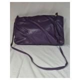 Vintage Leather Shoulder Bag – Pleated Design with Braided Accents