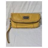 Nine West Leather Wristlet Clutch – Mustard Yellow