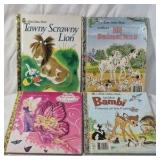 Little Golden Books Set – Tawny Scrawny Lion, 101 Dalmatians, Barbie Mariposa, Bambi Friends of the Forest
