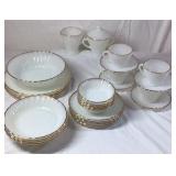 Vintage Anchor Hocking Fire-King Milk Glass Dinnerware Set