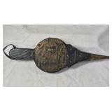Vintage Fireplace Bellows with Embossed Medallion