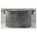 Vintage Galvanized Oval Tub with Handles