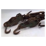 Vintage Block and Tackle Pulleys with Rope