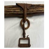 Vintage Wooden Neck Yoke with Iron Hardware