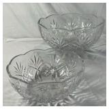 Vintage Scalloped Cut Glass Bowls