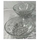 Vintage Scalloped Cut Glass Bowls