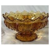 Vintage L.E. Smith Amber Pedestal Bowl