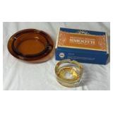 Vintage Amber Glass Ashtray – Camel Lights Ashtray