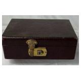 Vintage Crocodile Embossed Jewelry Box