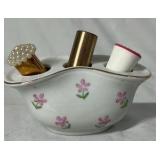 Ceramic Lipstick Holder with Floral Design