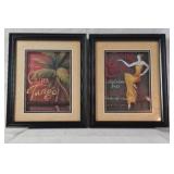 Framed Vintage-Style Art Prints – Miami Club Tango and Casino Rouge New Orleans Jazz