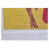 Framed Pin-Up Print – Brunette in Lingerie with French Dressing Signed Billy De Vorss