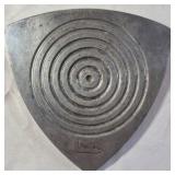 Vintage Triangular Metal Trivet – Concentric Circles Signed "Vera" Made in Taiwan