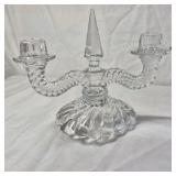 Vintage Crystal Candelabra Pair – Three-Arm with Twisted Branches