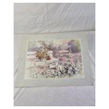Matted Print Set – Country Cottage and Flower Garden Scenes