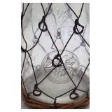 Vintage Glass Demijohn Carafe – 1/2 Liter Embossed with Netting