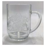 Vintage Camel Cigarettes Etched Glass Mug