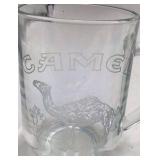 Vintage Camel Cigarettes Etched Glass Mug