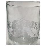 Vintage Camel Cigarettes Etched Glass Mug