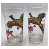 Vintage Wild Game Bird Highball Glasses 1950s