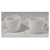 Vintage Fire King Milk Glass Creamer and Sugar – Golden Wheat Pattern