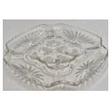 Vintage Glass Relish Dish – Starburst Pattern