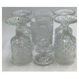 Vintage Crystal Cordial Glasses – Diamond and Fan Pattern