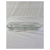 Vintage Pressed Glass Divided Relish Tray – Starburst Pattern