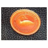 Dooney & Bourke All-Weather Leather Tote – Navy Pebbled with Tan Trim