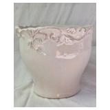 Ceramic Cachepot Planter – Pink Scroll Design