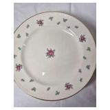 Vintage Porcelain Dinner Plates – Rambler Rose Pattern with Pink Floral Centers