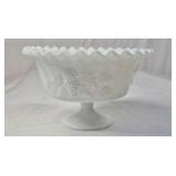 Fenton Hobnail Milk Glass Vases and Bowl