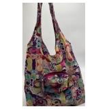Vintage Coach Tote Bag – Multicolor Psychedelic Poppy Print Nylon with Pouch