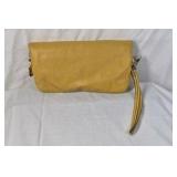 Nine West Leather Wristlet Clutch – Mustard Yellow