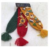 Vintage Webelos Pinewood Derby Car with Braided Neckerchief and Pins