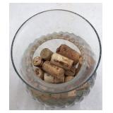 Vintage Clear Glass Vase Filled with Corks