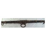 Vintage Wooden Spreader Bar with Iron Rings