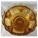 Vintage L.E. Smith Amber Pedestal Bowl